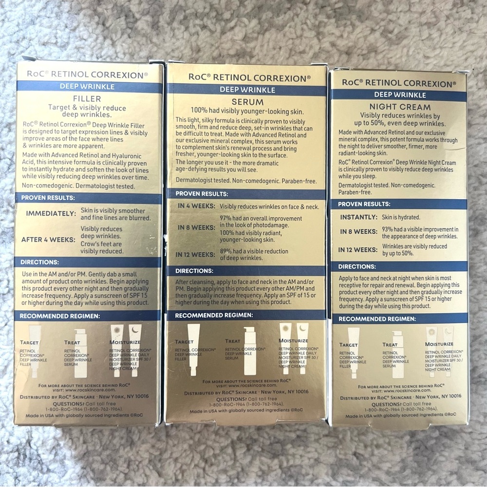 ROC Retinol Correxion Deep Wrinkle Serum Filler Night Cream Set - Picture 2 of 2